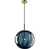 LFsem Lampade a sospensione a forma di globo di vetro blu Lampada a sospensione a sospensione con sfera di vetro da 20 cm per isola della cucina (blu)