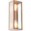 Qazqa charlois - Appliques Industriale - 2 luce - L 14 cm - Ruggine - Design - Illuminazione esterna