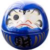 KESOTO Piccola Bambola Daruma in Ceramica, Statuetta Giapponese in Miniatura, buona Fortuna, Auguri, Scultura Artistica, Decorazione Dharma per Bar e caffè, Blu