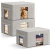 AIOR 3pcs Scatole per Armadio Salvaspazio, 24L Borsa Porta Abiti con Telaio Metallico, Pieghevole Traspirante Organizzatore Borsa per Trapunte, Coperte, Biancheria da Letto