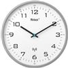 Mebus Orologio da parete radiocontrollato, 30 cm, silenzioso, telaio grigio, quadrante bianco, modello 13081, moderno e silenzioso, grigio