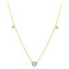 LUXURY MILANO Collana catena forzatina cuoricino bianco argento dorato