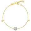 LUXURY MILANO Bracciale argento dorato cuoricino bianco zirconato