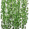 DearHouse Ghirlanda da appendere con foglie di edera artificiali, 2,4 m, 12 fili, fiori finti per casa, cucina, giardino, ufficio, matrimonio, decorazione da parete, verde
