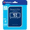 Verbatim Store 'n' Go Portable - Disco rigido - 1 TB - esterno (portatile) - USB 3.0 - 5400 rpm