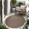 Paco Home Tappeto per interni ed esterni a trama piatta monocolore moderno resistente alle intemperie per terrazza cucina dimensioni 160 cm rotondo