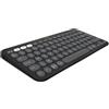 LOGITECH Tastiera, senza fili, Logitech Pebble Keys 2 K380s, tasti Easy-Switch, grafite, plastica riciclata