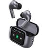 FORCE PLAY, Cuffie Touch XL Pro TWS con cancellazione del rumore attiva (ANC) e cancellazione del rumore ambientale (ENC), con custodia di ricarica touchscreen, colore grigio