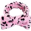 CLSSLVVBN Fasce per capelli Fascia per capelli avvolgente con nodo elastico per il trucco del lavaggio del viso, Stampa leopardata nera