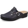 Fly Flot | Woman Professional, Zoccoli Sanitari Donna con Cinturino Regolabile, Ciabatte con Tomaia in Pelle Forata, Sottopiede imbottito in Pelle Antishock, Blu, 37