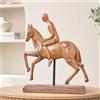 Statuetta di Cavaliere a Cavallo Classico Figurina Equestre Decorativa Compatto
