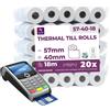 LYNNE PAYMENT SOLUTIONS LYNNE Rotoli POS 57x40x12 di carta termica per ricevute Bancomat Rotolini