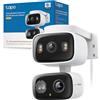 Tapo C246D 3MP+3MP Telecamera WiFi Esterno Doppio Obiettivo 360° Pan/Tilt | Per Ingresso e Cortile, Due Visuali su Uno Schermo, AI Persone/Animali/Veicoli/Bimbi, Tracking Smart, Notte a Colori, IP65