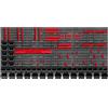 KADAX Scaffale da parete per attrezzi, grande, 174 x 78 cm, in plastica robusta, sistema modulare resistente ai raggi UV, pannelli da parete espandibili, scaffale da (rosso e nero, 110 pezzi)