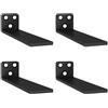 YFCVIP 4 Supporti per Scaffali, 12,7 cm Staffe per Mensole Pesanti, Reggimensola Legno per Montaggio a Parete, Portata 70 Kg (Nero) 5in