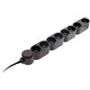 Zenitech Home - Ciabatta, 8 prese da 16 A + interruttore, cavo HO5VVF 3G1 1,5 m, con spina ultra piatta, colore: nero