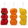 Paluplus Set 3 Evaporatori d'Acqua per Termosifoni in Ceramica, misura 8x4x17 cm, Umidificatore e Gancio a S -1964F -1,5 (Frutta)