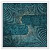 Rururug Tappeto Quadrata Pelo Corto Corridoio Passatoia Cucina Decorativo camera da letto soggiorno Runner Ufficio Entrata Casa, retrò blu, linee geometriche Square 100 x 100 cm