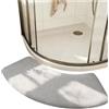 AYWTIUN Tappeto doccia curvo Tappetino curvo for porta del bagno | Piede WC con doccia(Light grey)