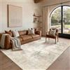 PureCozy Tappeto Moderno Astratto da Salotto 160x230cm, Beige&Marrone | Lavabile in Lavatrice,Antiscivolo,Camera da Letto,Cameretta,Ufficio,Pelo Corto,Stile Naturale,Carpet,Area Rug