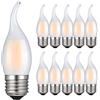 RANBOO Lampadina LED E27 a Fiamma 4W Equivalenti 40W, Bianca Calda 2700K, 400 Lumen, Lampadina LED Candela E27 per Lampadario, Non Dimmerabile, Vetro Smerigliato, Pacco da 10