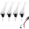 mizikuu 4 Pezzi Beccuccio Aeratore per Vino Rosso, Decanter 2 in 1 Tappi Bottiglie Versatore Salvagoccia Anti Goccia Decantatore Decantazione Aerazione Premium Senza BPA per Amanti del Vino
