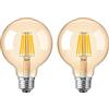 HUAMu 2 pezzi LED Lampadina Vintage Edison Lampadina E27 G80 Globo Lampadina a Risparmio Energetico AC 220-240V 6W Sostituisce Non Dimmable 60W, Bianco caldo 2300K 600lm