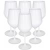 argentoè Calici Gioia in Plastica Rigida SAN 37cl - Infrangibili, Riutilizzabili, Lavabili in Lavastoviglie - Ideali per Vino, Champagne, Cocktail, Eventi, Giardino, Piscina, Barca (Bianco, Set 6pz)