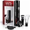 Generico Kit Cavatappi Elettrico Professionale A Batteria Ricaricabile USB-C per Vino, Set Elegante con Stappa Bottiglie Automatico, Tappo Sottovuoto e Taglia Capsule, Design Nero Lucido