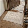 PureCozy Beige Tappeto Ingresso Interno 60x90cm | Cucina, Tappeti, Antiscivolo, Lavabile in Lavatrice, Pelo Corto, Carpet, Vintage, Rug, Camera da Letto, Rugs