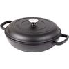 nuovva Casseruola bassa in ghisa con coperchio - casseruola antiaderente - pentola resistente, adatta al forno - pentola smaltata - nero, 3 l, 30 cm - di Nuovva