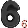 YXHZVON Stampo Torta Numero 6, Stampi con Forme Particolari in Silicone, Grande Stampo per 3D Torta, Stampi Numeri Grandi per Compleanno Matrimonio Feste(Nero)