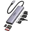 UGREEN Hub USB C 6 In 1 con HDMI 4K@60Hz, Lettore di Schede SD/TF, 3 Porte USB 3.0, Compatibile con MacBook Pro 2021, MacBook Air, iPad Pro 2021, Surface Pro 7 e Altri Dispositivi USB C