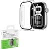 Belkin ScreenForce TemperedCurve Cover Apple Watch Series 10 (46mm), 2 in 1 proteggi schermo per Apple Watch con protezione a 360° e bumper protettivo, pellicola in vetro temperato, trasparente