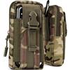 ONEFLOW Custodia di sopravvivenza per Honor Magic V6, custodia da cintura in nylon con moschettone, borsa tattica EDC con supporto per cintura, custodia per cellulare per esterni, verde mimetico