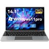 UFDIMO Notebook PC 14.1 Win 11 Pro Celeron N4020C 8GB 256GB SSD | Full HD 1920x1080, WiFi 2.4G/5G e BT4.2, Video 4K, Fino a 2.8GHz, Type-C