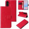 LBH Custodia per cellulare per Samsung Galaxy A57 5G, con farfalle e fiori, funzione leggio, magnetica, protezione completa a 360°, colore rosso