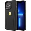 CG MOBILE Ferrari - Custodia per iPhone 14 Pro, con lati stampati a caldo, custodia protettiva in vera pelle, resistente e antigraffio, facile da applicare, assorbimento degli urti e logo firmato