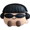 QoKcoahn - Custodia carina in stile cartone animato per AirPods 4 4ª generazione, cover morbida in silicone 3D Kawaii con patate che indossano occhiali, con portachiavi, divertente e cool, per ragazzi