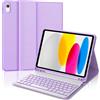 IVEOPPE Tastiera per iPad A16 11 Generazione 11 2025/10 Generazione 2022 10.9 | Cover Keyboard Bluetooth Staccabile con 7 Colori Illuminato, Italiano QWERTY, Custodia Tastiera con Portapenna, Viola Chiaro