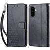 KENHONER Custodia per Samsung Galaxy A56 Cover, Nero 3D | Portafoglio in Pelle PU Retro, Antiurto Flip, Slot per Schede, Funzione Stand, Chiusura Magnetica