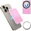 Riiriou Supporto magnetico a ventosa per telefono, in silicone, per iPhone e Android, supporto a ventosa MagSafe per selfie e video Tiktok (rosa)