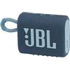 JBL GO 3 Speaker Bluetooth Portatile, Cassa Altoparlante Wireless con Design Compatto, Resistente ad Acqua e Polvere IPX67, fino a 5 h di Autonomia, USB, Blu