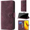 CaseGla Cover per Xiaomi Poco X3 Pro/X3 NFC/X3, Borgogna | Blocco RFID, Portafoglio Pelle PU, Flip Libro, Porta Carte, Magnetica Libretto, Antiurto Protezione Completa