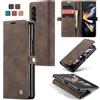 Cracedily Cover per Samsung Galaxy Z Fold 4 Case, Custodia Cover Pelle Premium Portafoglio con Porta Carte Magnetica Supporto Protezione Flip Case Custodia per Samsung Galaxy Z Fold 4, Caffè