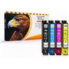 Druckerparadies 405XL Cartucce d'inchiostro compatibili con Epson 405 XL Multipack - con Workforce Pro WF-3820 WF-3825 WF-4825 WF-4830 WF-4820 WF-7830 WF-7835 WF-7840 WF-7310, set da 4 pezzi