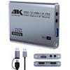 Ulyuhoda Scheda di acquisizione video HDMI, USB 3.0 1080P 60FPS con 4K Pass-Through | Scheda di acquisizione per streaming, HDMI 4K in/Loop Out, Plug & Play, porte USB-A e USB-C funziona con fotocamera/Switch