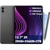 TECLAST Artpad Pro Tablet 12.7 Pollici, 2.2GHz Helio G99 Octa-Core Gaming Tablet Android 15, Doppio SIM 4G LTE+5G WiFi, 2176×1600, 20GB RAM+256GB ROM(TF 8TB) 10000mAh 30W Carica Rapida, Penna Inclusa