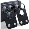 TAURI 2 Pezzi Pellicola Fotocamera per iPhone 17 Pro Max,Nero | Copertura Totale in Vetro Temperato 9H con Anello, Piastra in Metallo Opaco, Resistente ai Graffi