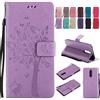 Ougger Cover per Huawei Mate 10 Lite Custodia, Portafoglio Pelle Magnetico Morbido Protettivo Silicone Flip Cover Borsa Custodie Huawei Mate 10 Lite con Slot per Schede, Gatto e Albero (Luce Viola)
